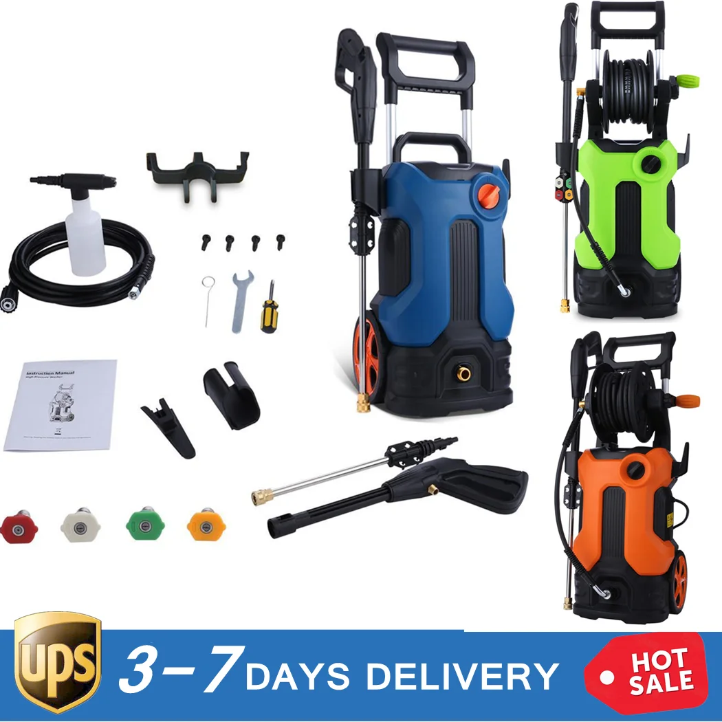 

2000 W 3800 PSI Electric High Pressure Washer Cleaner Machine with 4 Interchangeable Nozzles Pistol Style Grip Max Cleaning Powe