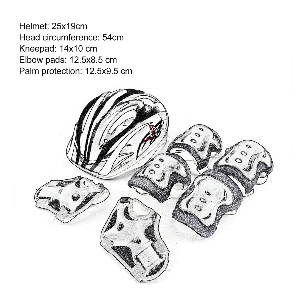 

7pcs/Set Children Roller Skating Protective Gear Kids Skateboarding Balance Car Elbows Knee Pads Cycling Helmet Wrist Protection