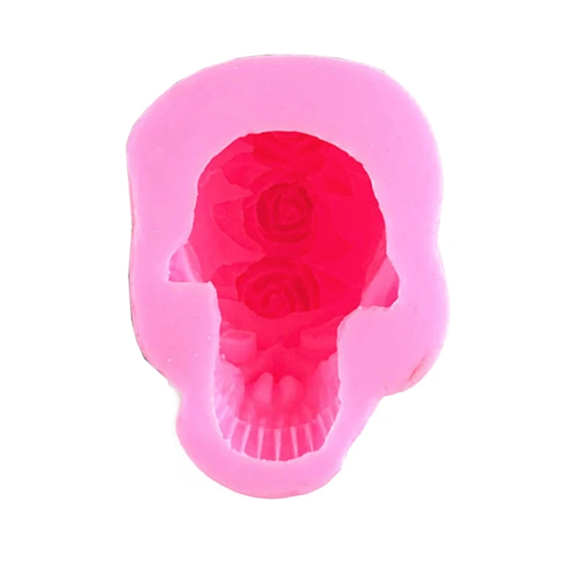 

3D розы череп голова эпоксидная смола, форма украшения домашнего интерьера Аксессуары Силиконовая форма «сделай сам» ремесла штукатурка юв...
