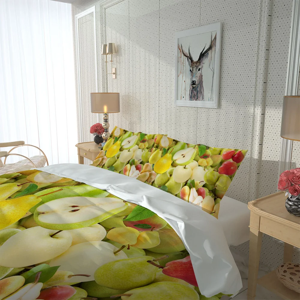 New yellow fruit bedding set 3d sets bed sheet duvet cover pillow case Home textiles | Дом и сад