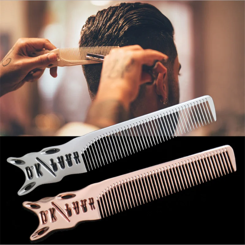 

Hairdressing Metal Comb Anti-static Barber Styling Aluminum Men Beard Comb Perm Dyeing Tangled Hair Brush Household Salon