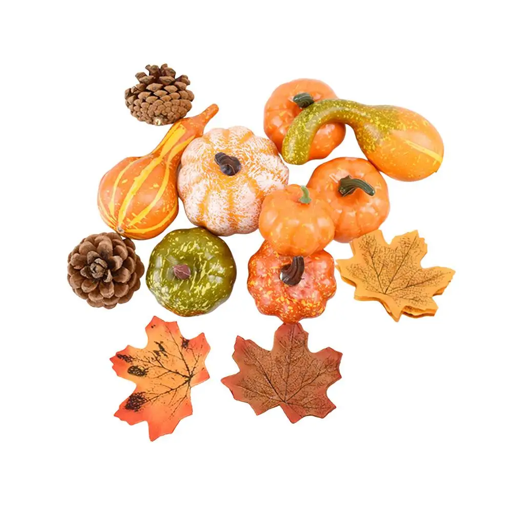 Искусственные тыквы искусственные кленовые листья сосновые конусы для