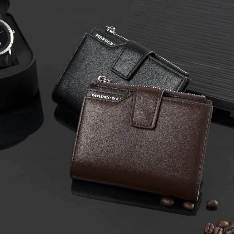 

Men's short wallet new style men's multi-card pocket zipper buckle walletmulti-function card holder large capacity wallet clutch