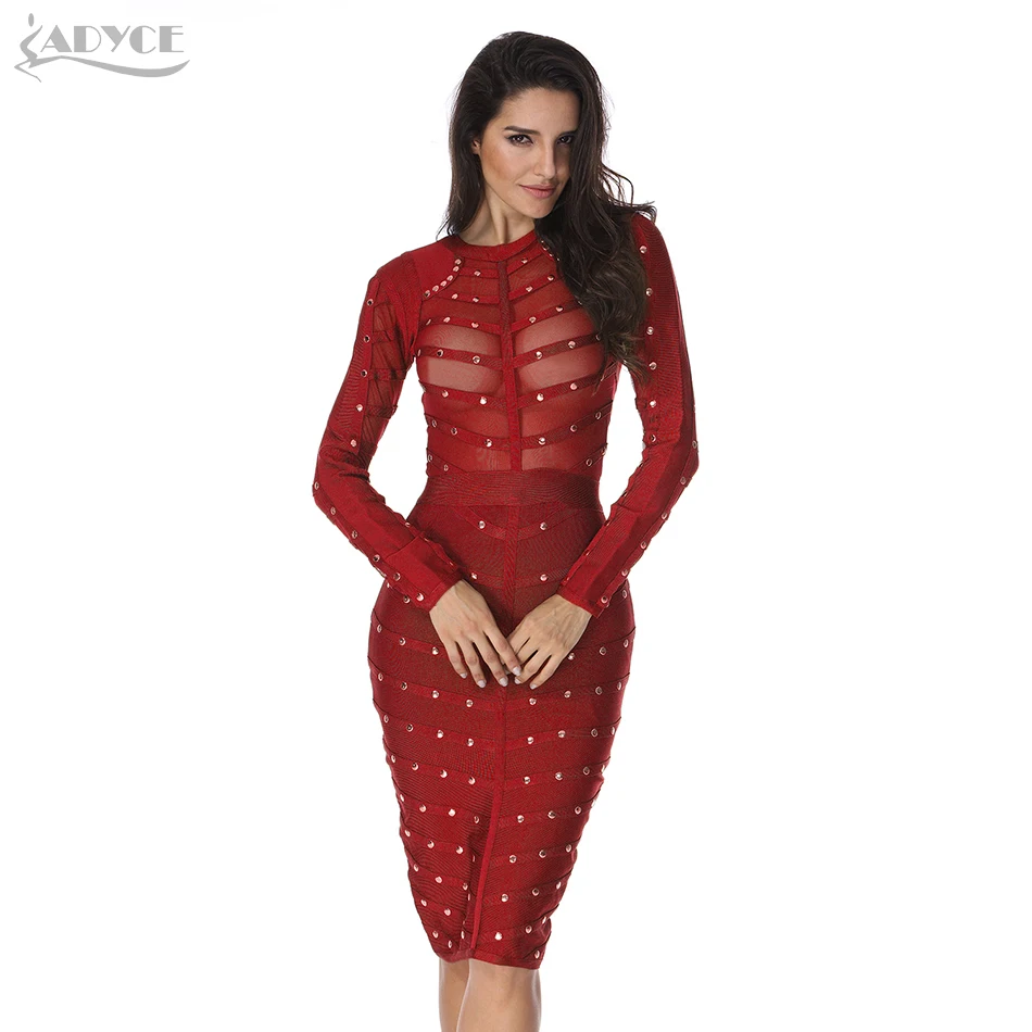 Женское вечернее платье с длинным рукавом оливковое Сетчатое облегающее