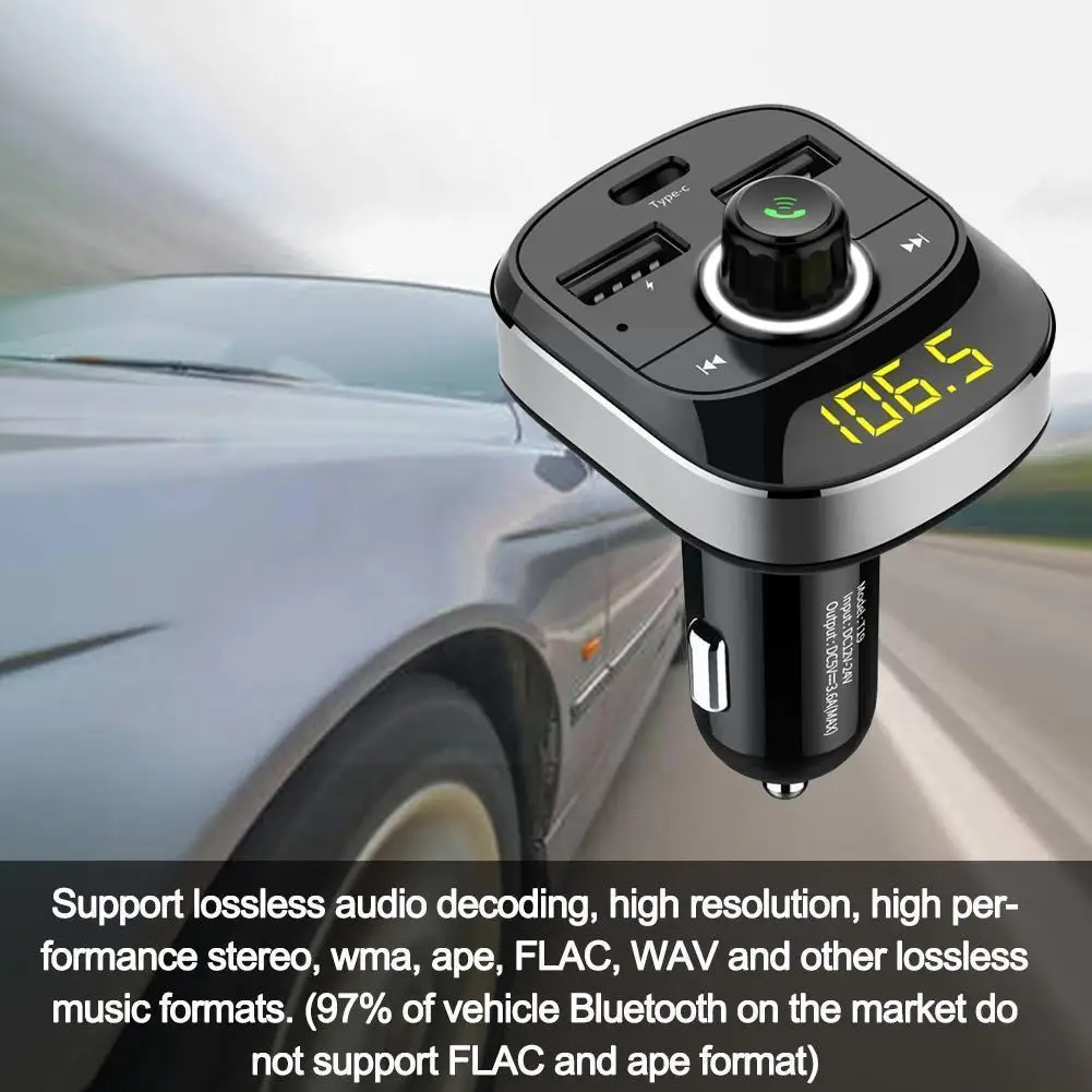 

Car Cigarette Lighter Hands Free Calls Wireless Bluetooth FM Audio Transmitter Receiver USB MP3 Charger 4.1 Player Auto Mus Y2J0