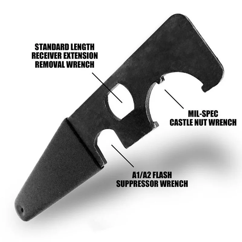 

TOtrait AR Tool Wrench Castle Nut .223 Collapsible Stock Install Removal 8" Extension Tube AR15 Castle A1/A2 Muzzle Brake