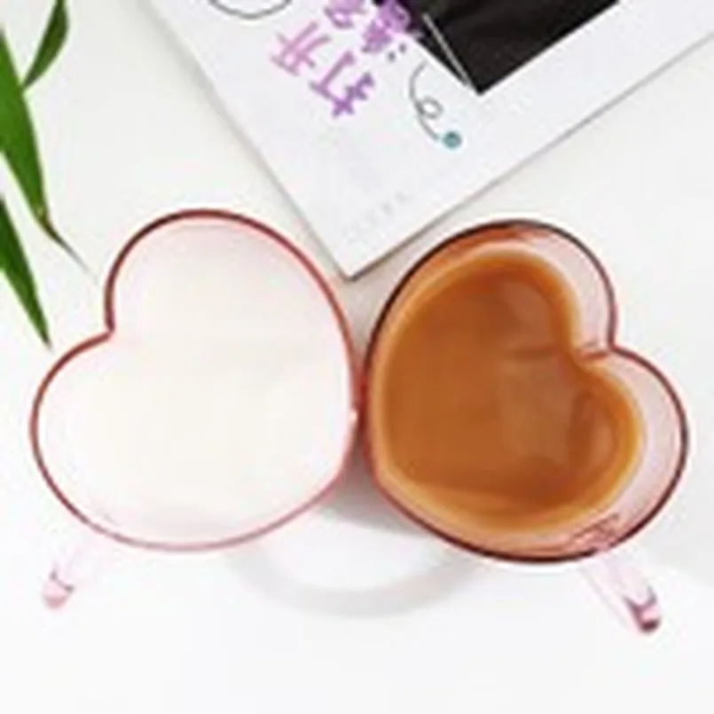 

Peach Heart Mug Home Heart-shaped Mug with Handle Double-layer Heart-shaped Glass Mug Coffee Cup Coffee Mug Drinkware Coffeeware
