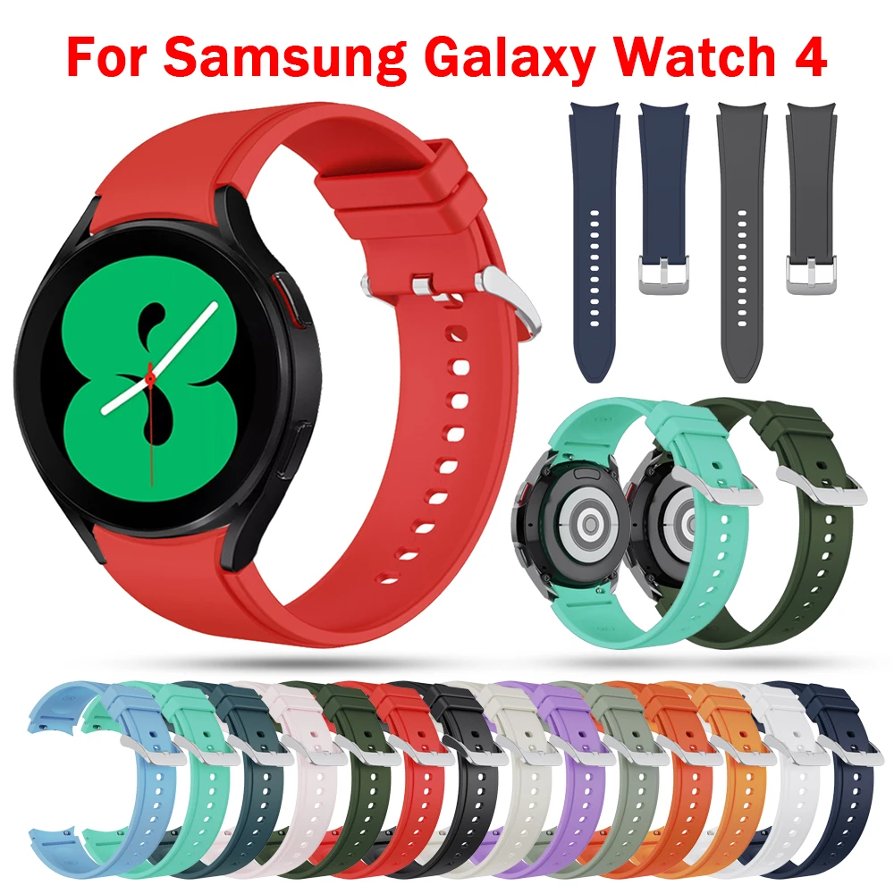 

20mm soft Silicone WatchBand for Samsung Galaxy Watch4 classic 42MM/46mm Original Strap For Galaxy watch 4 40MM/44mm Bracelet