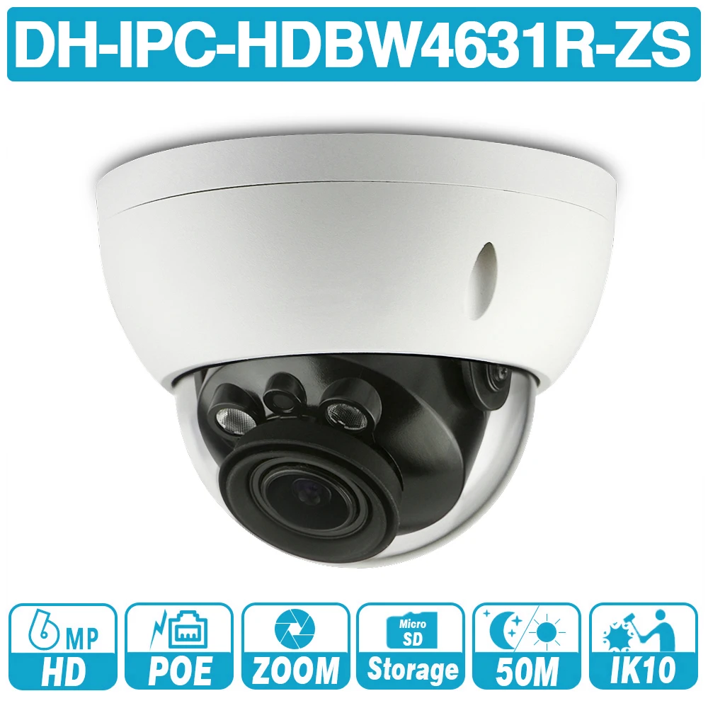 DH IPC HDBW4631R ZS 6MP IP камера CCTV POE с моторизованным фокусным зумом 50 м IR SD слот для карты