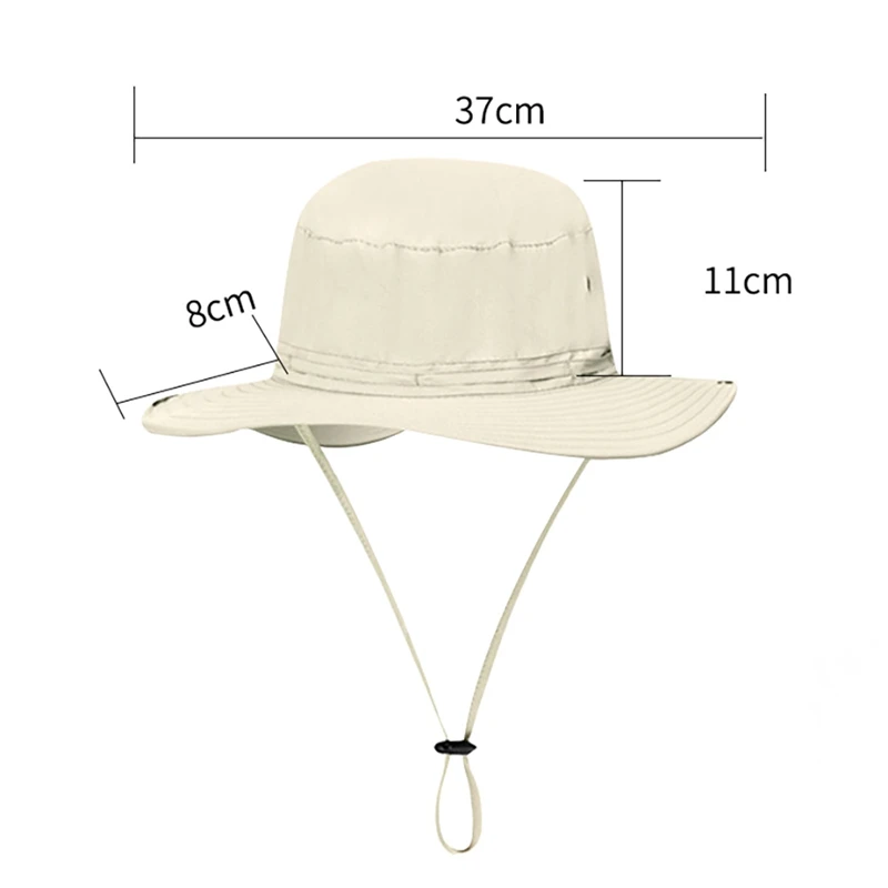 

Bucket Hat Water Resistant Quick Drying Adjustable Sunshade Outdoor Fisherman Cap With Chin String For Fishing Climbing