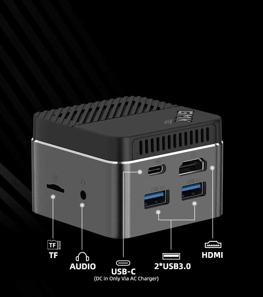 GMK 4K Windows 10 Мини ПК Коробка Intel Celeron J4125 четырехъядерный LPDDR4 8 ГБ ОЗУ 128 Гб SSD смартфон