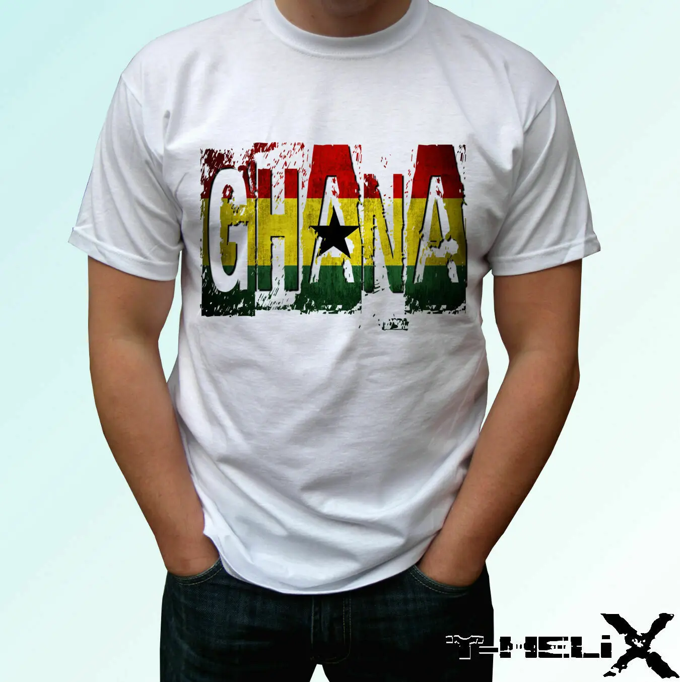 Флаг Ганы белая футболка Топ страна дизайн Мужская футболка|Мужские футболки| |
