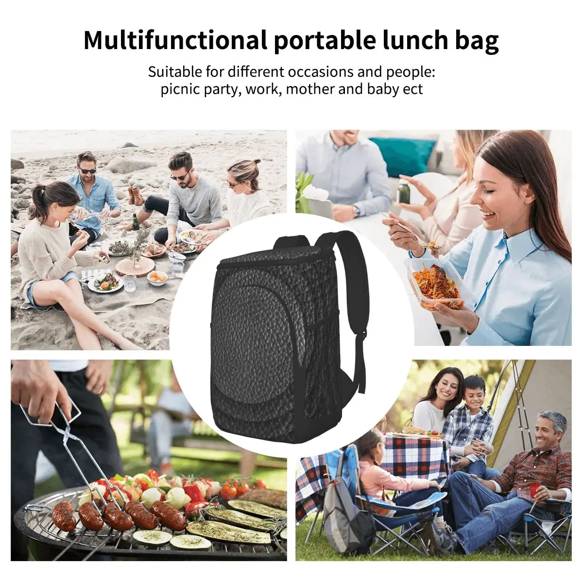 

Leather Discs Cooler Bag Backpack Picnic thermal Food Delivery Ice Thermo Lunch Camping Refrigerator Insulated Pack Accessories