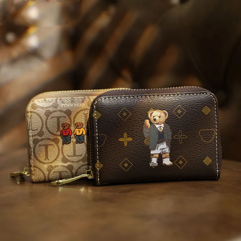 

2021 new leather wallet women short zipper two folding wallet fashion small wallet
