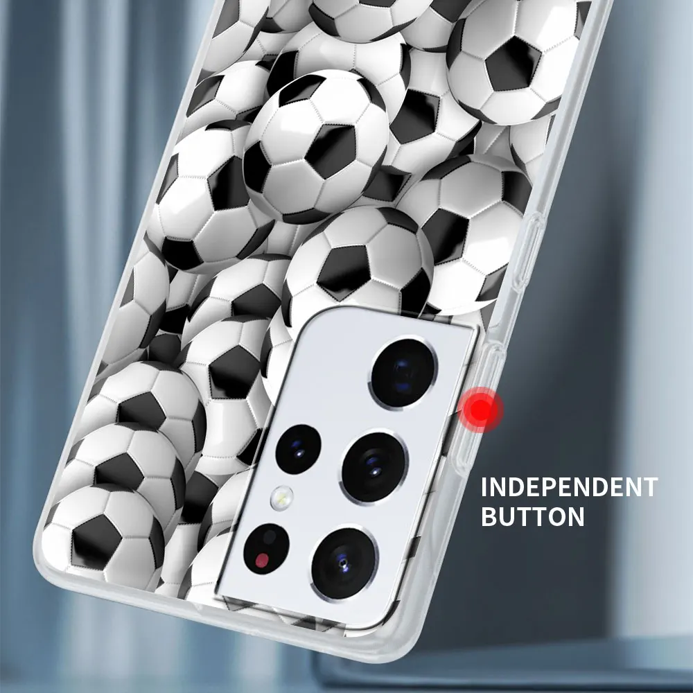 

Silicone Phone Case For Samsung Galaxy S21 Ultra S20 FE 5G S10e S10 S9 S8 S20 Plus S7 Cool Soccer Football Cover Coque Fundas
