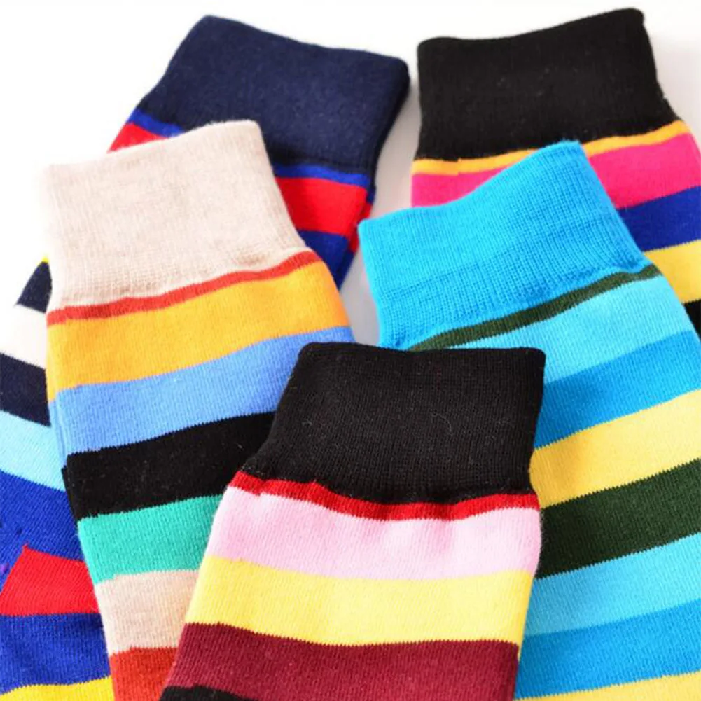 1 пара носков мужские Разноцветные полосатые винтажные этнические хлопковые