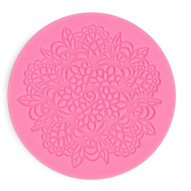 

1Pcs Round Silicone Crown Shape Cake Silicone Mat Sugarcraft Fondant Cake Decorating Tools Kitchen Baking Lace Molds Wholesale