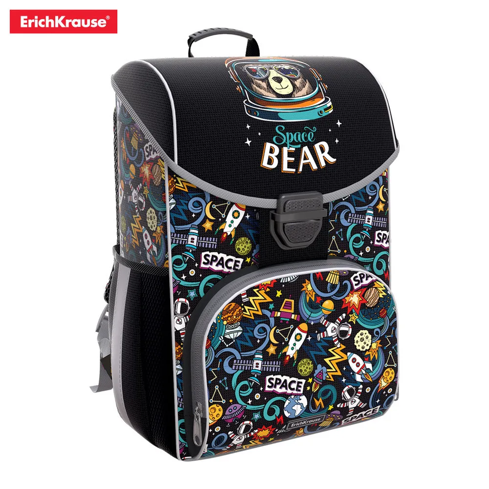 Ученический ранец ErichKrause ErgoLine 15L для мальчиков Racoon Geometry Hockey Native Space Bear Super Hero Track
