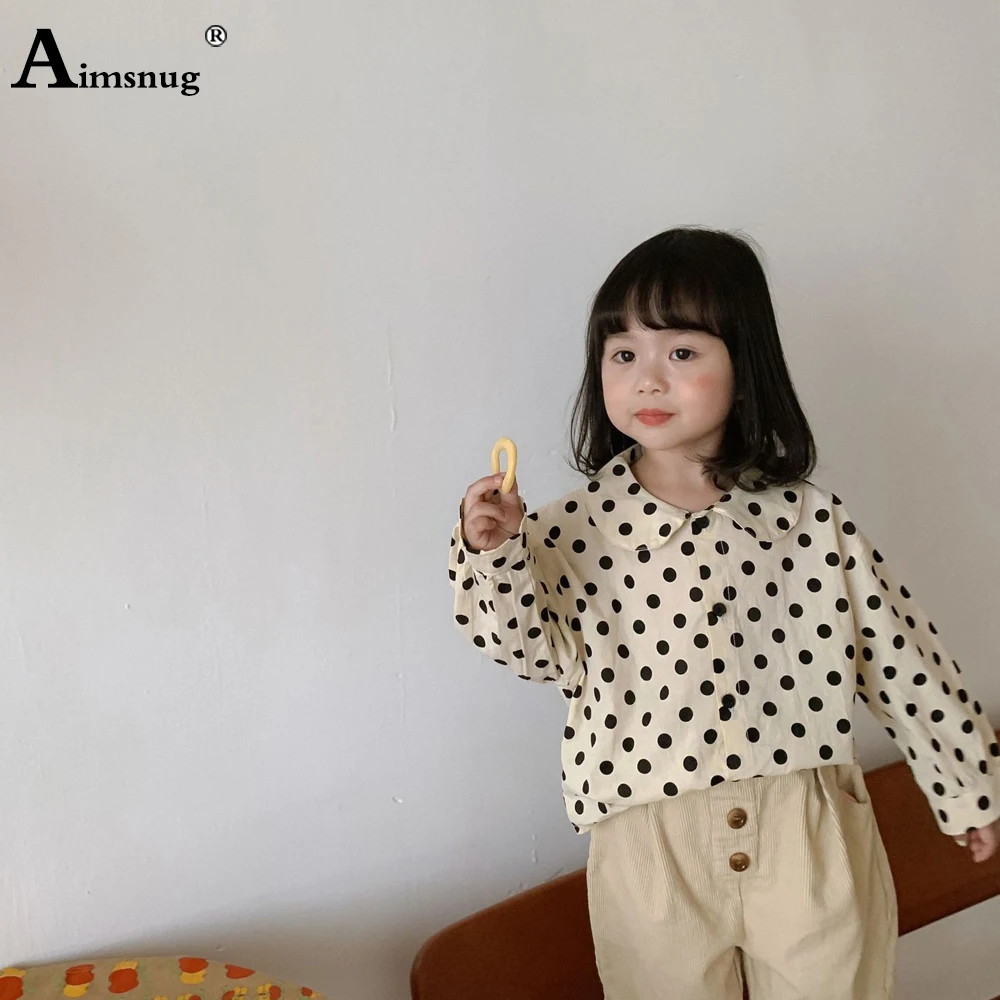 

Children Fashion Top Streetwear Long Sleeve Casual Pullovers Baby Girls Sweet Dots Autumn Blouse moletom Kids Clothing 2021