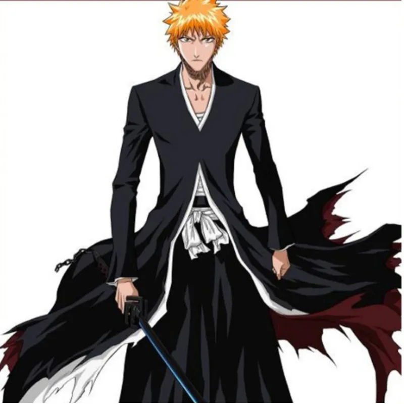 Халат Блич Куросаки Ичиго плащ брюки пояс пальто косплей костюм для Хэллоуина