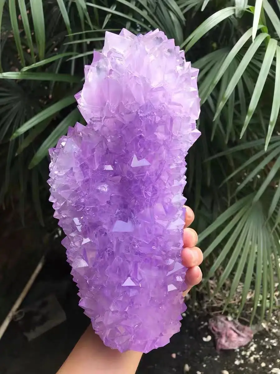 

Pretty Purple Alum pointed cluster giant fengshui stone home deco