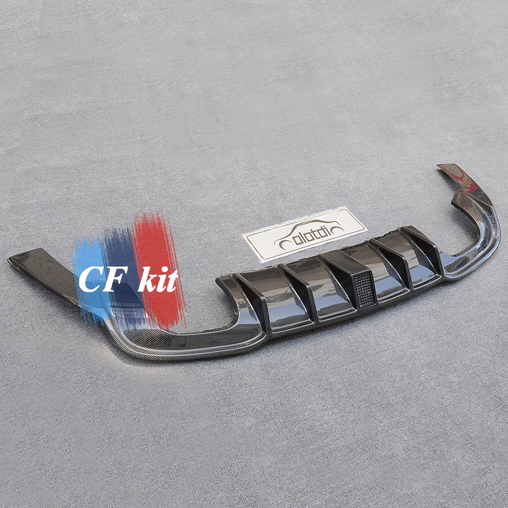 CF комплект из настоящего углеродного волокна диффузор для губ бампер со светодиодный светильник для Audi A3 спойлер M Sport задний багажник сплиттер MT автомобильный Стайлинг