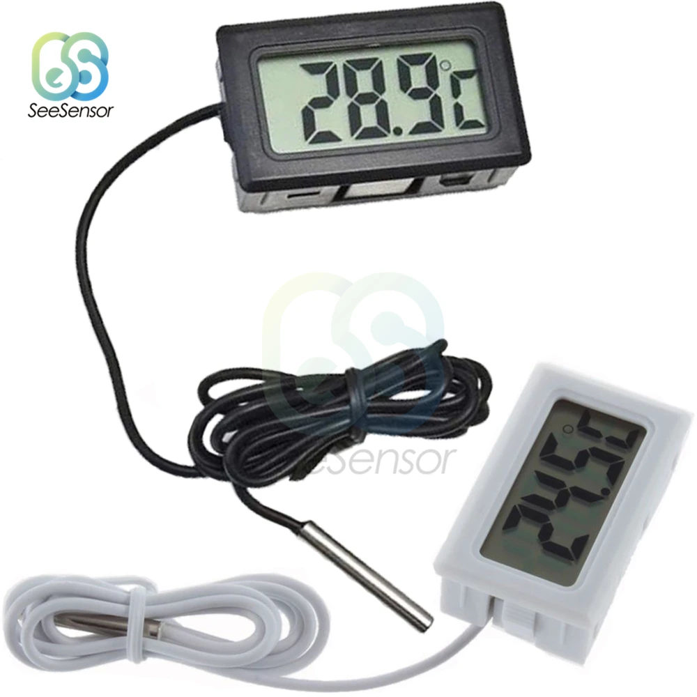 Mini Digital LCD Thermometer Convenient Temperature Sensor Humidity Meter Hygrometer Gauge Refrigerator Aquarium Monitoring | Инструменты