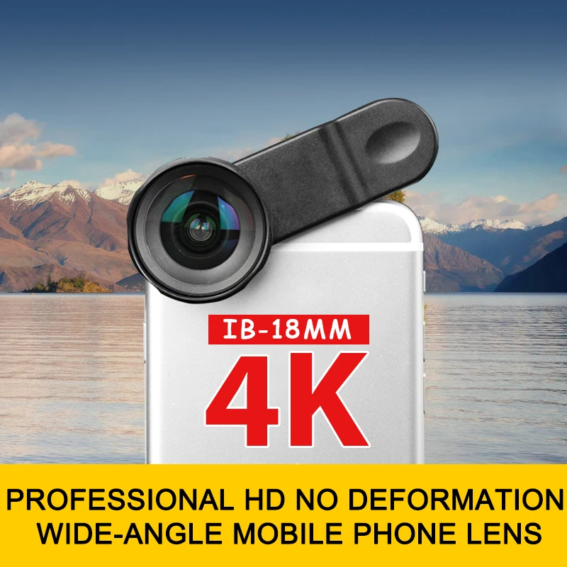 Профессиональный 18 мм супер 4K HD широкоугольный объектив телефона для iphone x 8 7plus