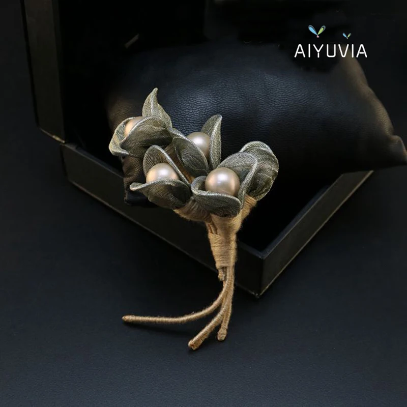 

Handmade Retro Fairy Flower Brooches on Clothes Delicated Nature Pearl Decorative For Suit Elegant Pins Buckle Customized Gifts