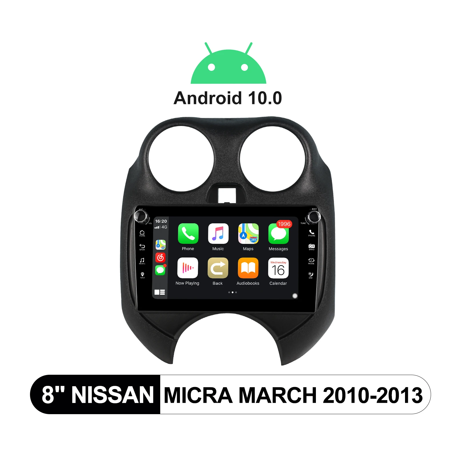 

Android 10.0 Car Stereo 8 Inch 4GB RAM 64GB ROM With Carplay And Steering Wheel 1280*720 4G HD For Nissan Micra March 2010-2013