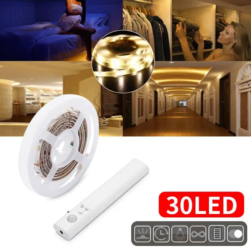

30LED PIR Motion Sensor LED String LED Strip Durable Waterproof Party Mini Controller Flexible Super Bright Home Decor