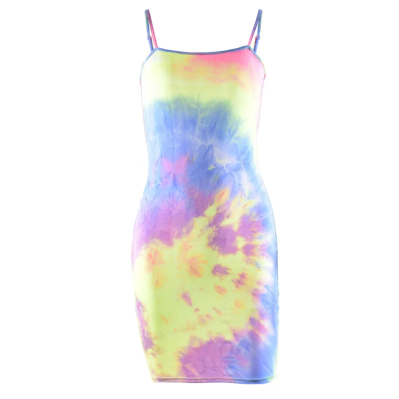 

2021 Spring and Summer New Fashion Women's Tie-dye Suspender Dress