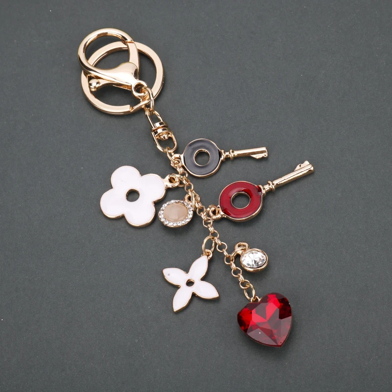 Хороший удачи брелоки модные бренды с цветком Металлические Брелоки для ключей