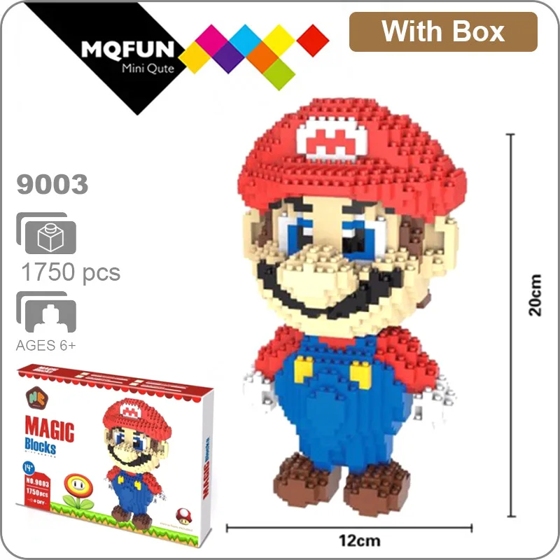 HC 9003 With Box HC большой мультфильм Аниме Супер Герой Марио Тоторо Snorlax пластиковый строительный блок кирпичи игра DIY 3D Сборная модель обучающая игрушка - Цвет: HC 9003 With Box