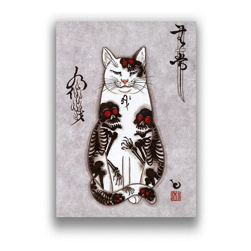 Японский самурайский фотографический бумажный плакат с белым покрытием