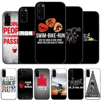 ironman triathlon phone case for samsung galaxy s9 s8 plus s10 5g edge s21 s30 s20fe ultra s10 lite 2020 black cover