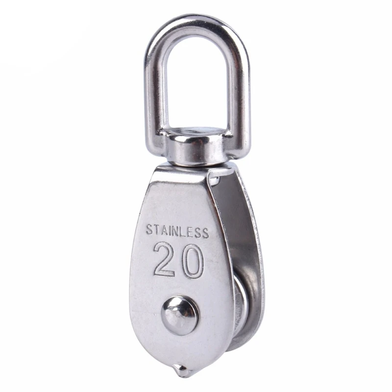 

Steel Wire Pulley Stainless Steel M20 Heavy Duty Steel Single Wheel Swivel Lifting Rope Pulley Block For Wire Rope