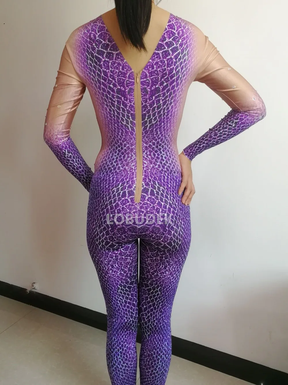 Новинка, комбинезон со змеиным принтом, zentai, сексуальное трико, эластичное боди, для ночного клуба, бара, косплей, Ролевой костюм, певица, для шоу на сцене, комбинезон
