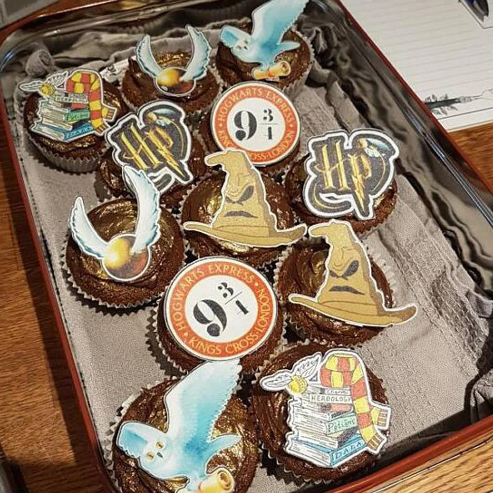 24 шт Съедобные золотые шары Гарри кекс Топпер Украшение Стенд Декор вечерние