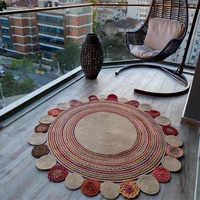 hand woven 100 jute rugs multicolor round bedroom furniture balcony cotton linen carpets living room area rugs