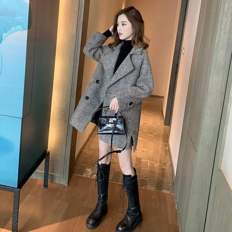 

Woolen Coat for Women New British Style Autumn and Winter 2021