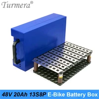 turmera 48v 52v 20ah e bike battery storage box with handdle 13s8p 18650 battery holder bracket welding nickel and 13s 15a bms