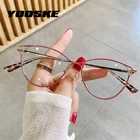YOOSKE оправа для очков кошачий глаз с защитой от сисветильник света, женские ультрасветильник металлические очки для компьютера, Брендовые очки