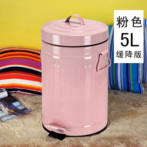 Europe Modern Trash Bin For Recycling Bins Bedroom Europe Pink Luxury Trash Can Kitchen Storage Cocina Garbage Sorting BD50WB