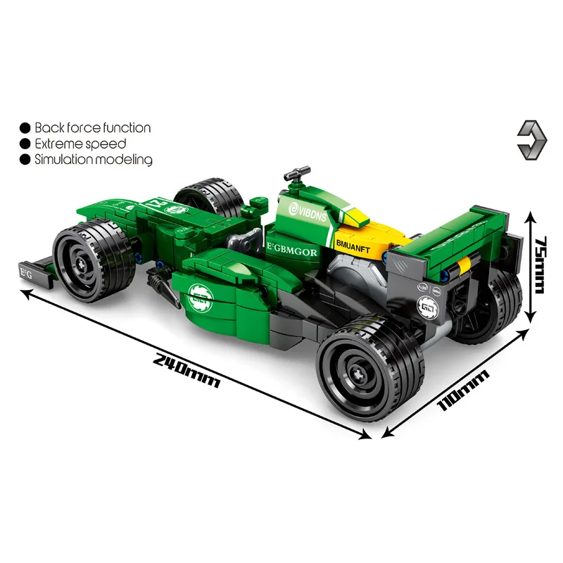 

City Technic Speed Champion Racing Car Block DIY MOC Pullback Racer Vehicle Building Bricks Toy for Boy Kids