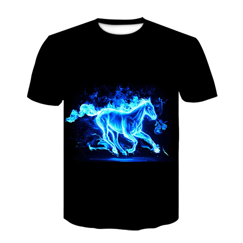 

Hot New men's 3D T-Shirt O-neck Running wild horse Fashion T Shirt Animal Clothes Men Women Large Size Tshirt