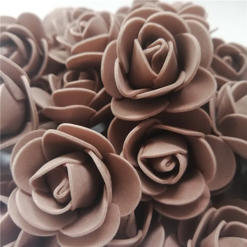 200pcs brown 8 цветов, хит, подарок на день Святого Валентина, 20 см, роза, Микки, роза, цветок, искусственное украшение, рождественские подарки, женский подарок на день Святого Валентина - Цвет: 200pcs brown