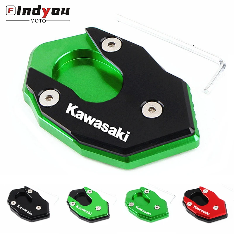 

For KAWASAKI ZX6R ZX10R Z1000/SX ER6N ER6F NINJA650 Versys 1000 Motorcycle CNC Kickstand Foot Side Stand Extension Plate Enlarge