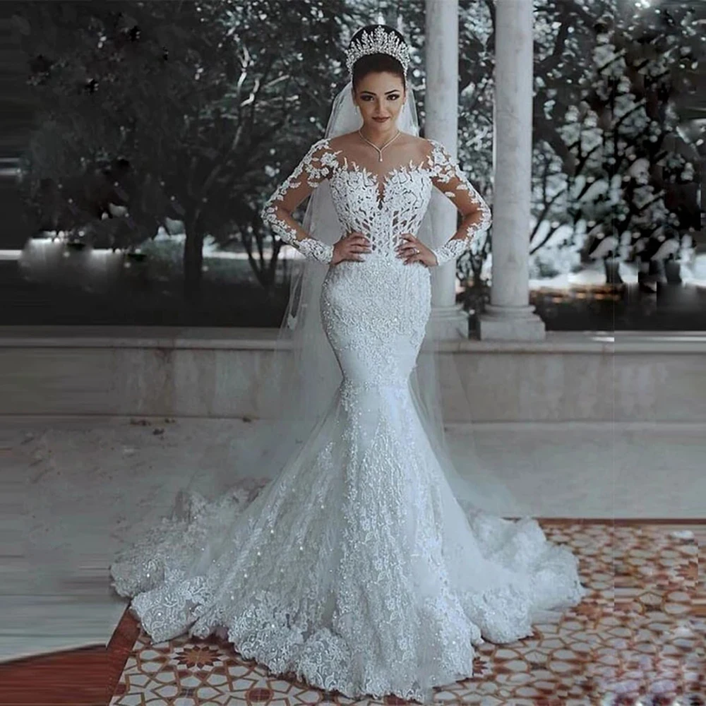 Свадебные платья WUZHIYI с круглым вырезом тюлевые юбкой годе телесного цвета