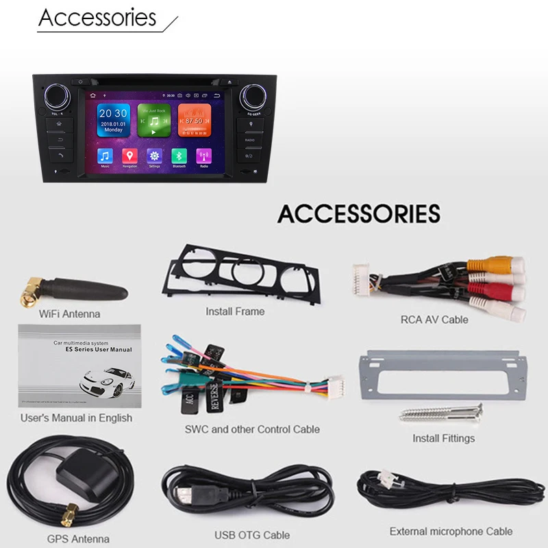 Android 9 0 Восьмиядерный 4G RAM 64G ROM GPS навигация 7 &quotавтомобильный DVD плеер для BMW 3 серии